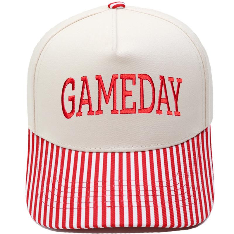 GAMEDAY Truck driver hat embroidered retro striped color matching baseball cap European and American men's and women's casual hat