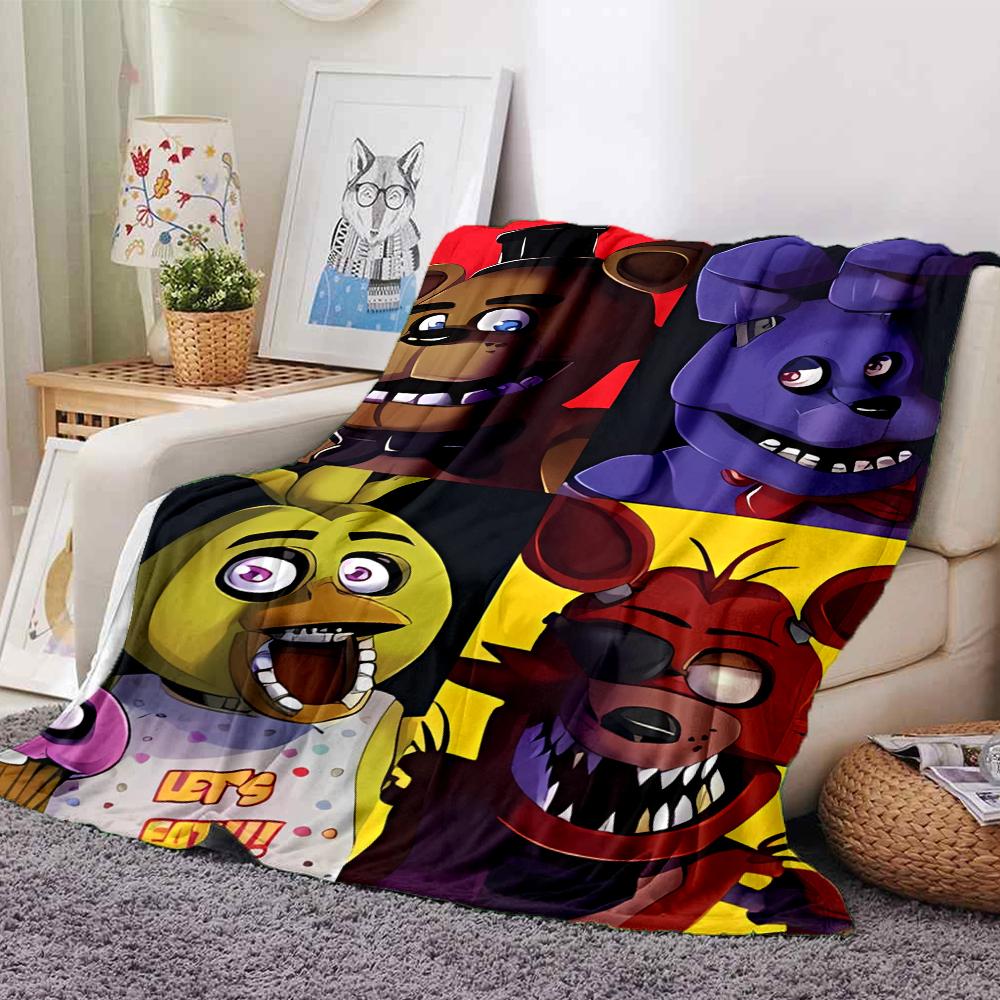 1pc Blanket - Horror game F-FNAF Freddy Print Design,Lightweight Blanket for Sofa,Bed- Soft &Warm,Gift for All Seasons