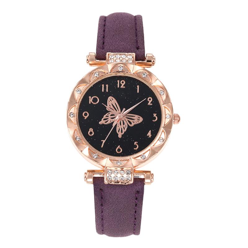The  Women'S Bracelet Watch Is A Stylish Simple Butterfly Five-Piece Watch Set