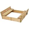Bon Furniture Wooden Sandbox with Lid for Home Playground Sand Play Sandbox Natural Wood Sunaba Kids Large Play Equipment Natural Children's