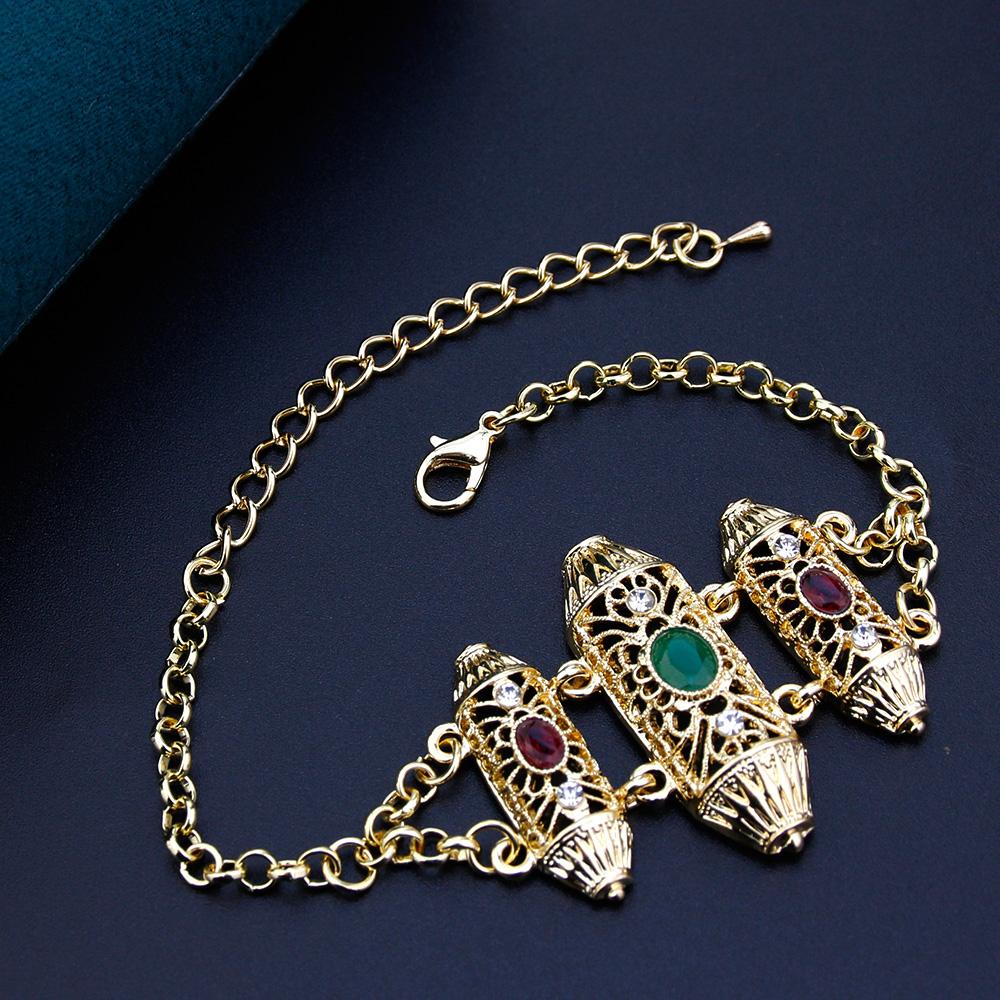 Женский браслет золотого цвета, полый арабеск, браслет-цепочка для невесты в этническом стиле, арабские свадебные украшения