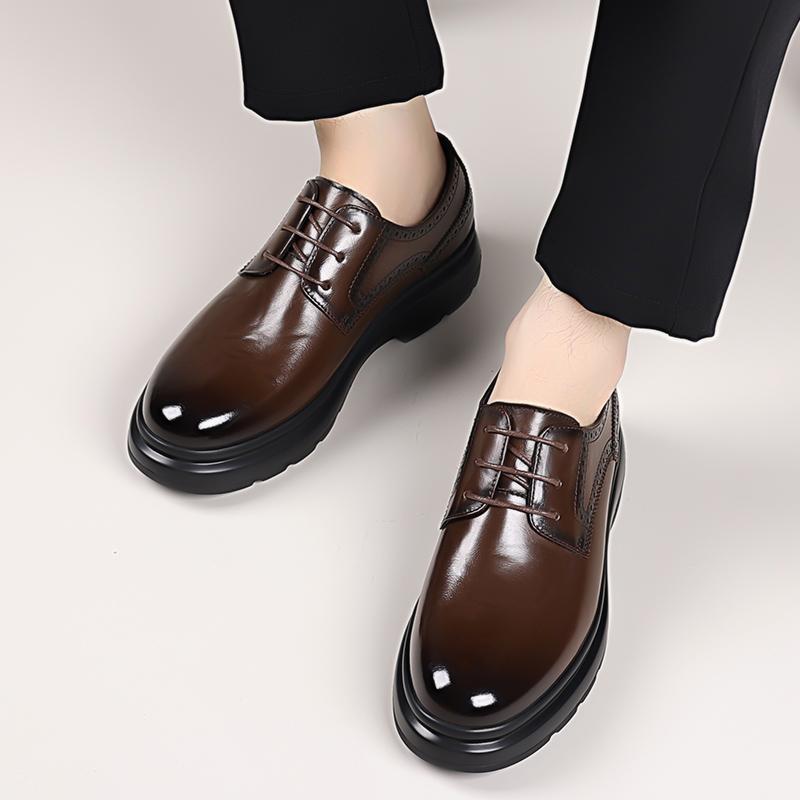 Модная мужская кожаная обувь Оксфорды Классическая шнуровка Формальная обувь для платья Деловой кэжуал Мужская обувь для платья Новая нескользящая подошва Балетки