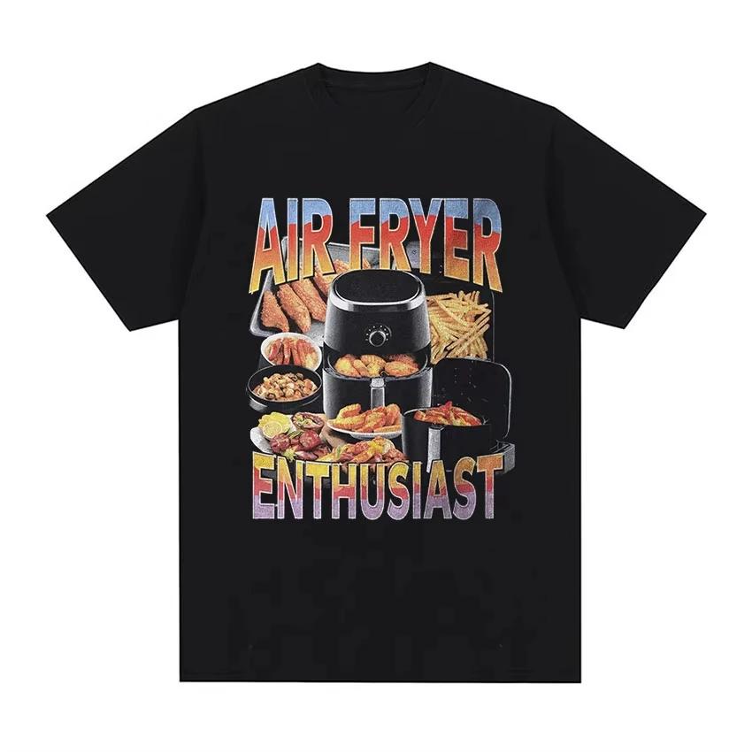 Air Fryer Enthusiast Funny Cooking Lover TShirts Men Women Summer ONeck Short Sleeve Tshirt Fashion High Quality Cotton TShirt