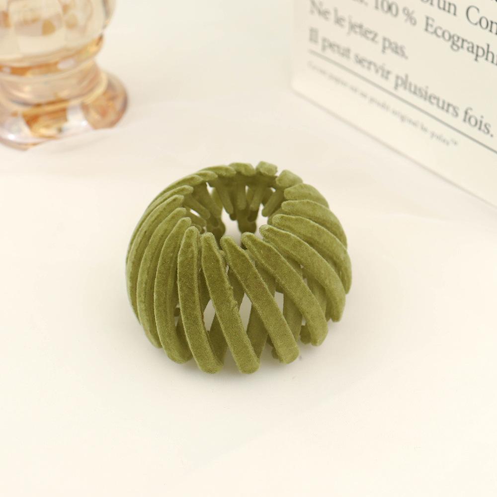 Новая бархатная заколка для волос в виде птичьего гнезда, коготь, пряжка из конского хвоста, однотонная расширяющаяся заколка для волос для женщин и девочек, аксессуары для волос с хвостиком