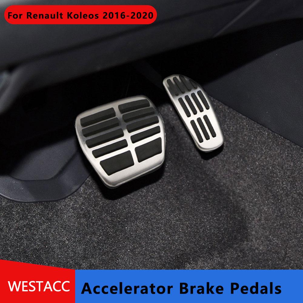 Автомобильные педали для Renault Koleos 2016-нержавеющая сталь, газовое топливо, педаль акселератора, педаль тормоза, внутренние чехлы