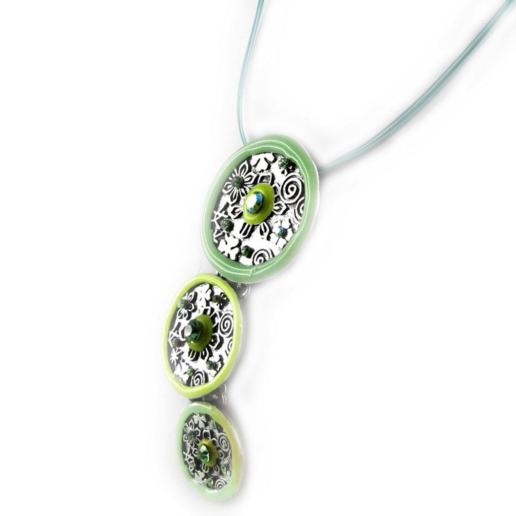 Les Trésors De Lily [E0673] — Зеленое дизайнерское колье «Гейша»