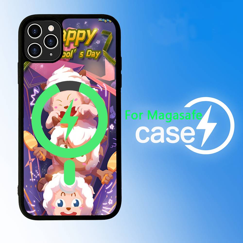 Pleasant Goat And Big Big Wolf Magnetic Case For IPhone 17 16 14 13 12 11 15 Pro Max Plus Wireless Charge Phone Cover