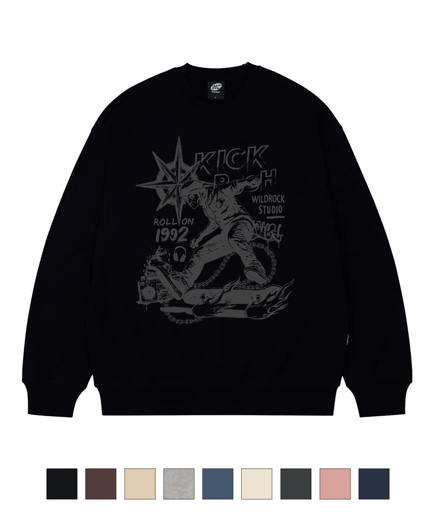 WILDROCK Kick Push Oversized Sweatshirt_9 Col (B Type)