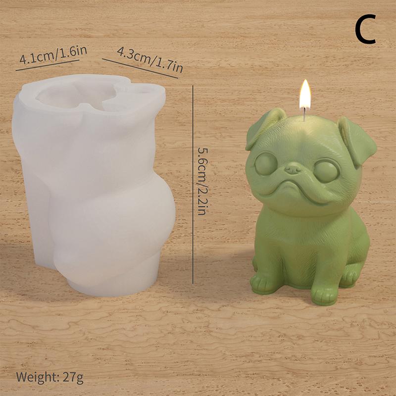 Милая 3D-свеча в виде животного, силиконовая форма для домашних животных, собака, сделай сам, ароматерапия, гипсовая свеча, смоляная форма для мыла, литьевая форма для домашнего декора