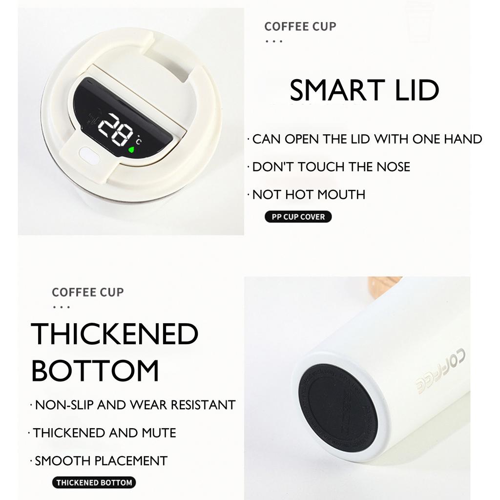 380/510ml  Stainless Portable Travel Mug  Stainless Steel Smart Coffee Tumbler Thermos Cup with Intelligent Temperature Display