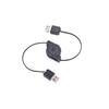 31Inch USB 2.0 A Male To A Female M/F Extension Retractable Cord USB Cable Black