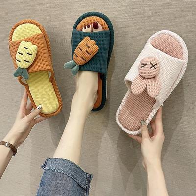 Льняные домашние тапочки для женщин и мужчин — милые, легкие и дышащие для весны, лета и осени. Подходит для использования в спальне.