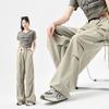 Work Pants for Women with Fleece New Loose Straight-leg Casual Wide-leg Parachute Pants
