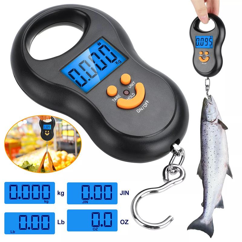 Electronic 50Kg 10G Hanging Scale Lcd Kitchen Digital Scale Backlight Fishing Weights Pocket Scale Travel Luggage Scales