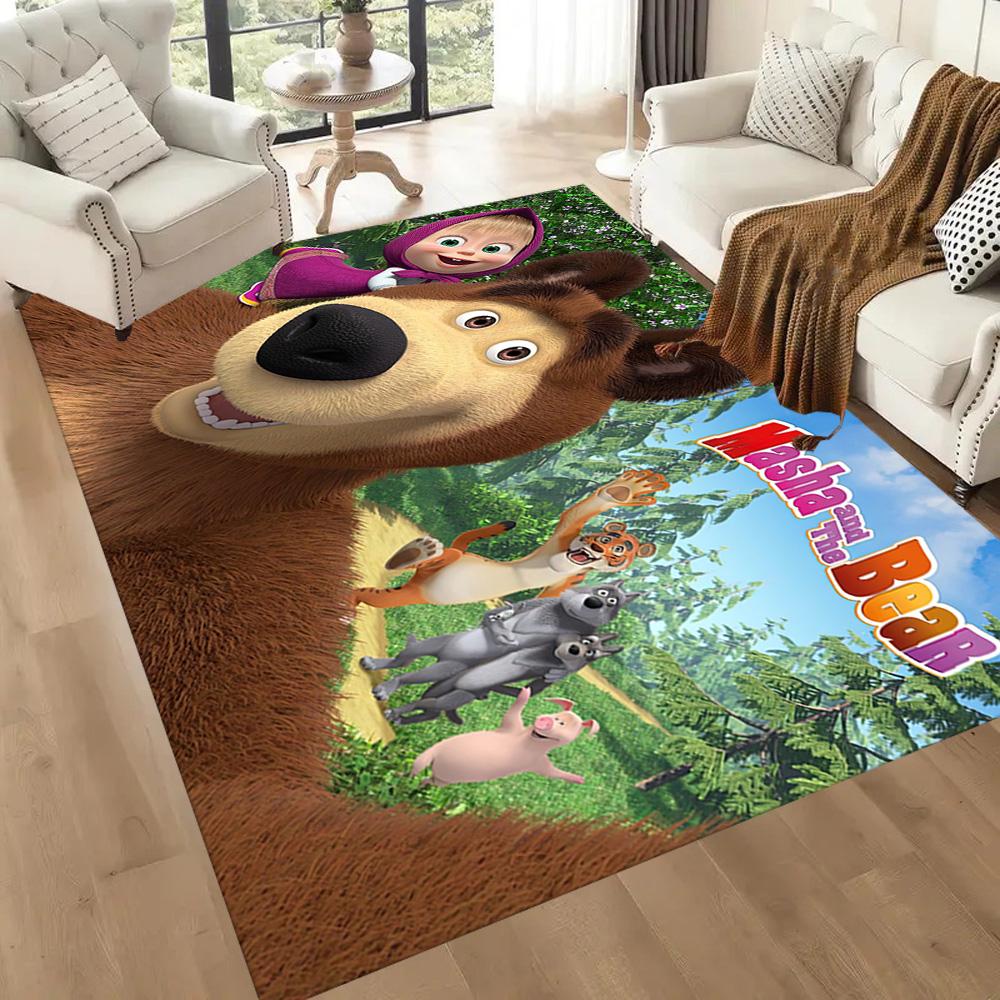 Masha Bear Carpet Suitable for Study room Entryway Balcony Playrooms Anti-slip Rug Decorate Offices Best for Christmas