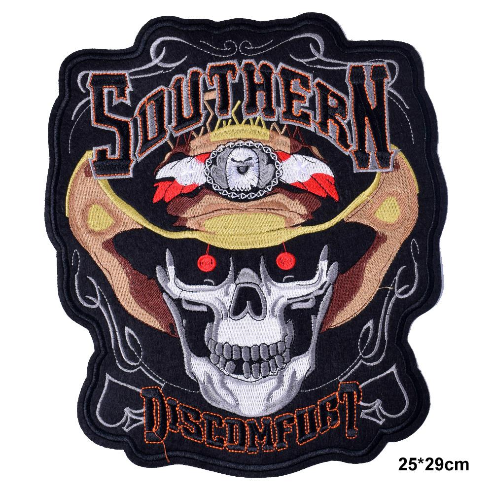 Пистолеты Череп Железная нашивка Группа Панк Pacth Железо на вышитые нашивки Одежда Наклейки DIY Джинсовая куртка Аппликация Значок Украшение