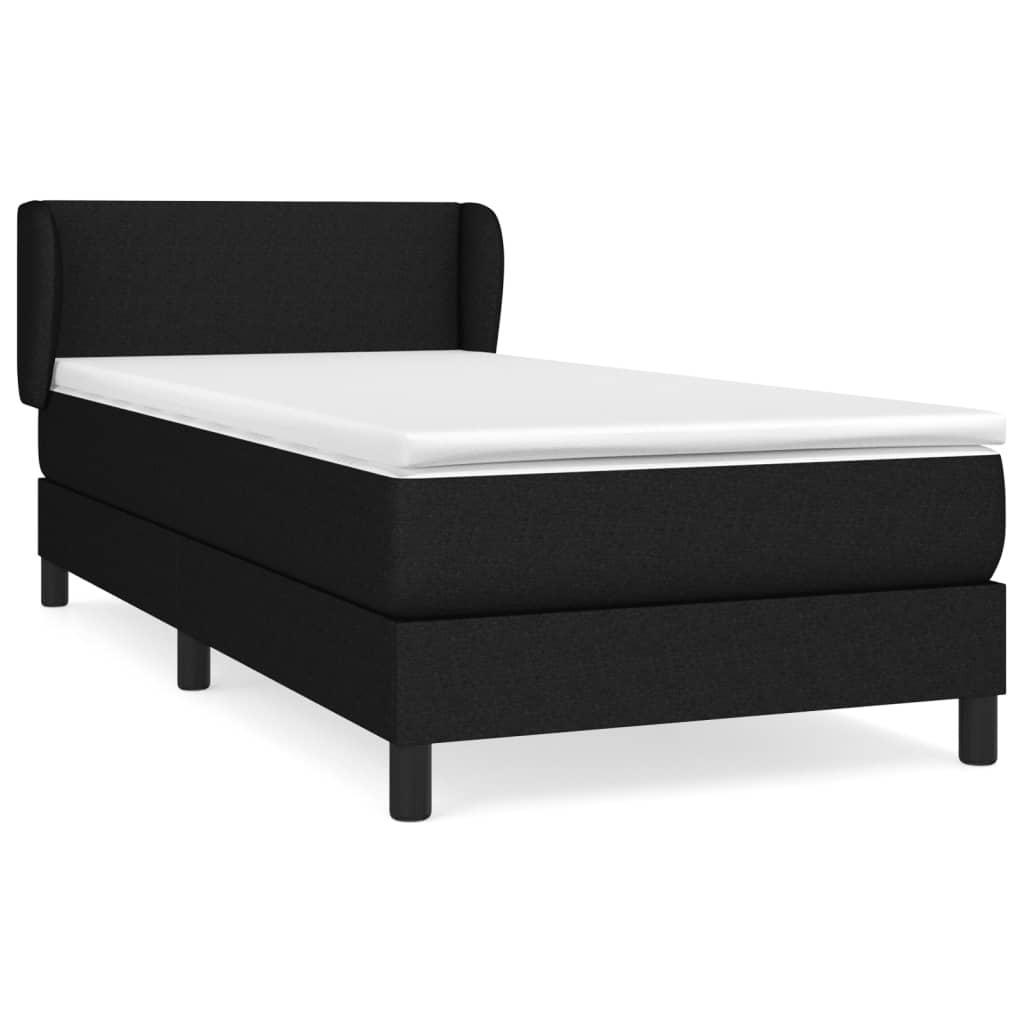 Box Spring Bed with Mattress Black 80x200 cm Fabric