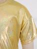 Unisex Kids Metallic Shiny Jazz Dance Top Sparkly T-shirt Performance Wear Boys Girls Dance Class Outfit