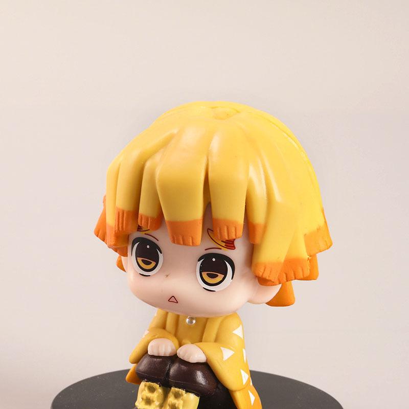 Demon Slayer Sitting Figures: Tanjiro, Nezuko, Kyojuro, Kanao, Zenitsu Ornaments (Set of 6)