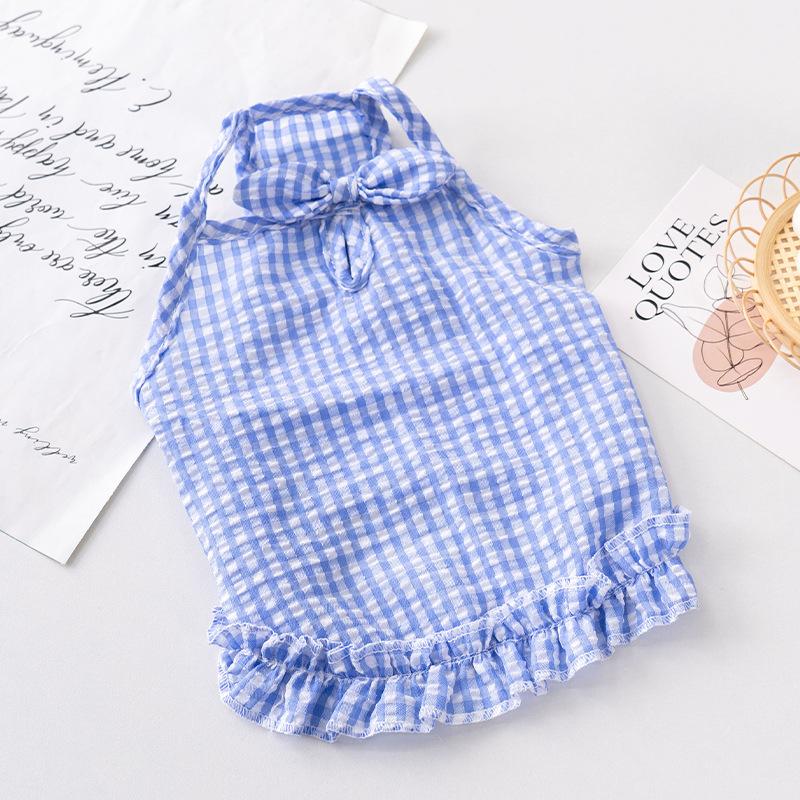 Cat summer clothes cat skirt suspender bow spring thin breathable skin-friendly kitten summer clothes