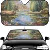 Monet Style Floral Oil Painting Sun Visor Car Windshield Sun Shade UV Protection Heat Insulation Cover Universal Sun Protector