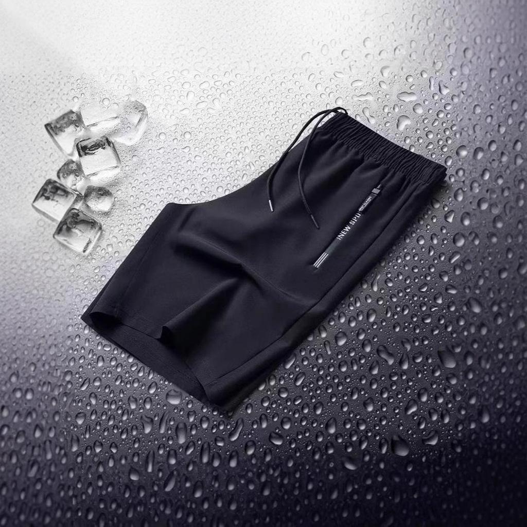 Men's Summer Quick-Dry Ice Silk Shorts - European & American Style, Loose Fit, Plus Size, Short-Sleeved, Lightweight.