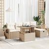 VidaXL Garden Lounge Set with Cushions 6 Pcs Beige Braided Resin 3327848