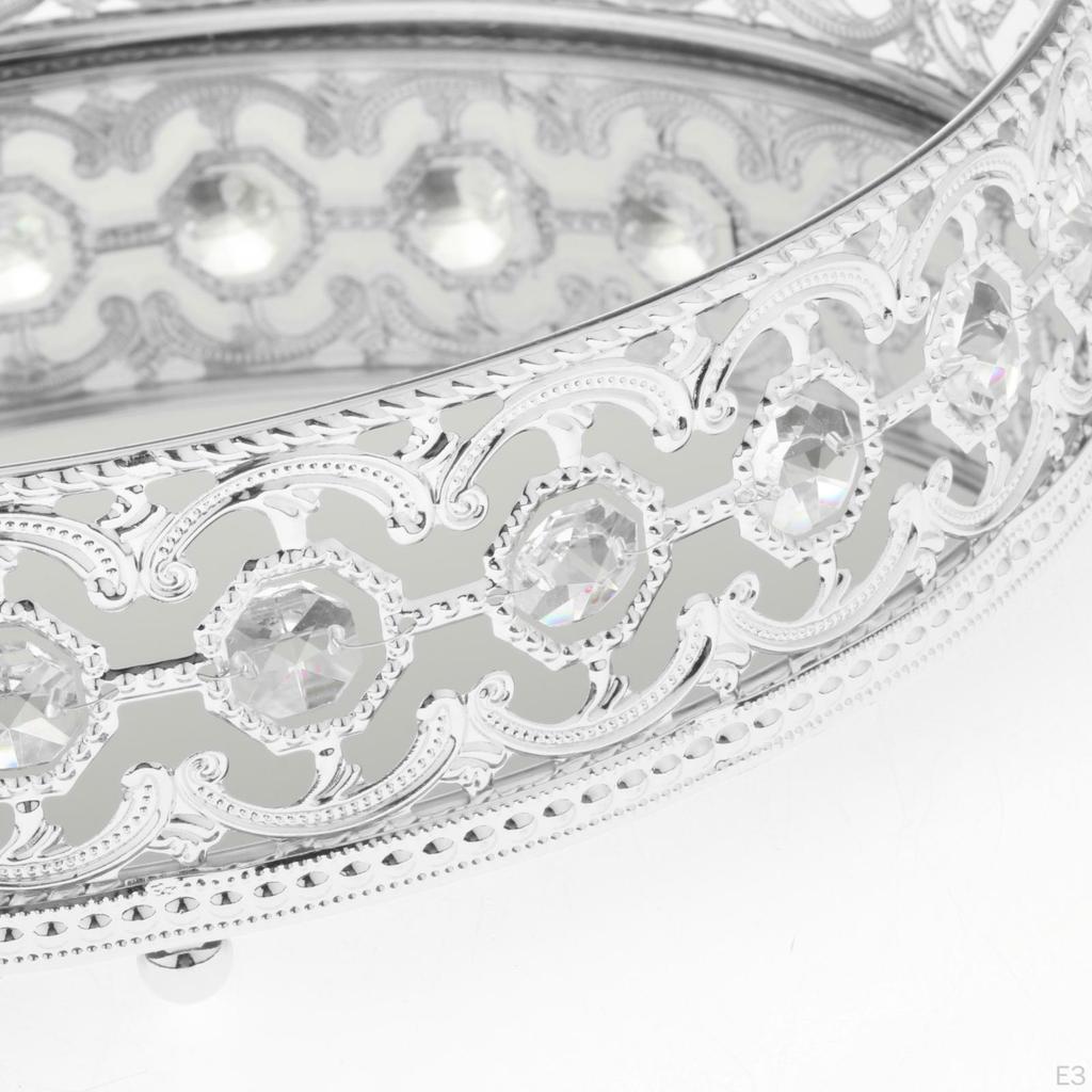 1 Piece Decorative Glass Mirror Makeup Tray Display Bathroom Wedding Decoration Birthday Gift