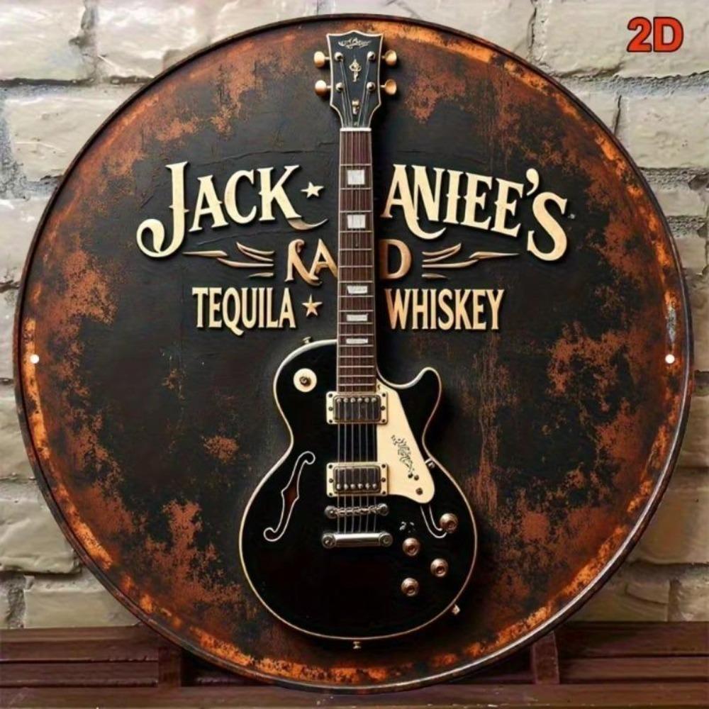 Винтажный металлический настенный декор Ретро гитарный знак для бара Рустикальное искусство кантри-музыки