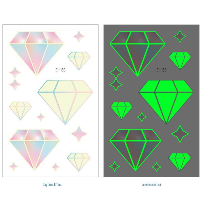 Фэнтези градиентные светящиеся наклейки-татуировки в виде бабочек