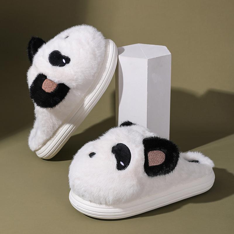 Мягкие, милые и удобные тапочки из хлопка и кашемира Panda Plus, зимние модные теплые домашние тапочки из хлопка и плюша для девочек