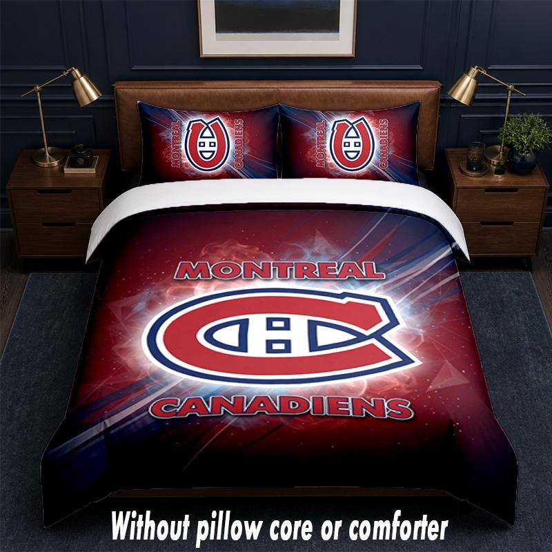 Montreal Canadiens Design Bed Bedding Set 1 Duvet Cover + 2 Pillowcases Soft Breathable Household Bed Linens