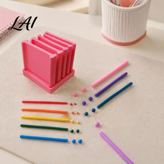 Ceramic Modeling Tools 1 Set Polymer Clay Thickness String Rollers Rolling Guide 0.5-5mm with Storage Base Strip Roller Maker for Earrings