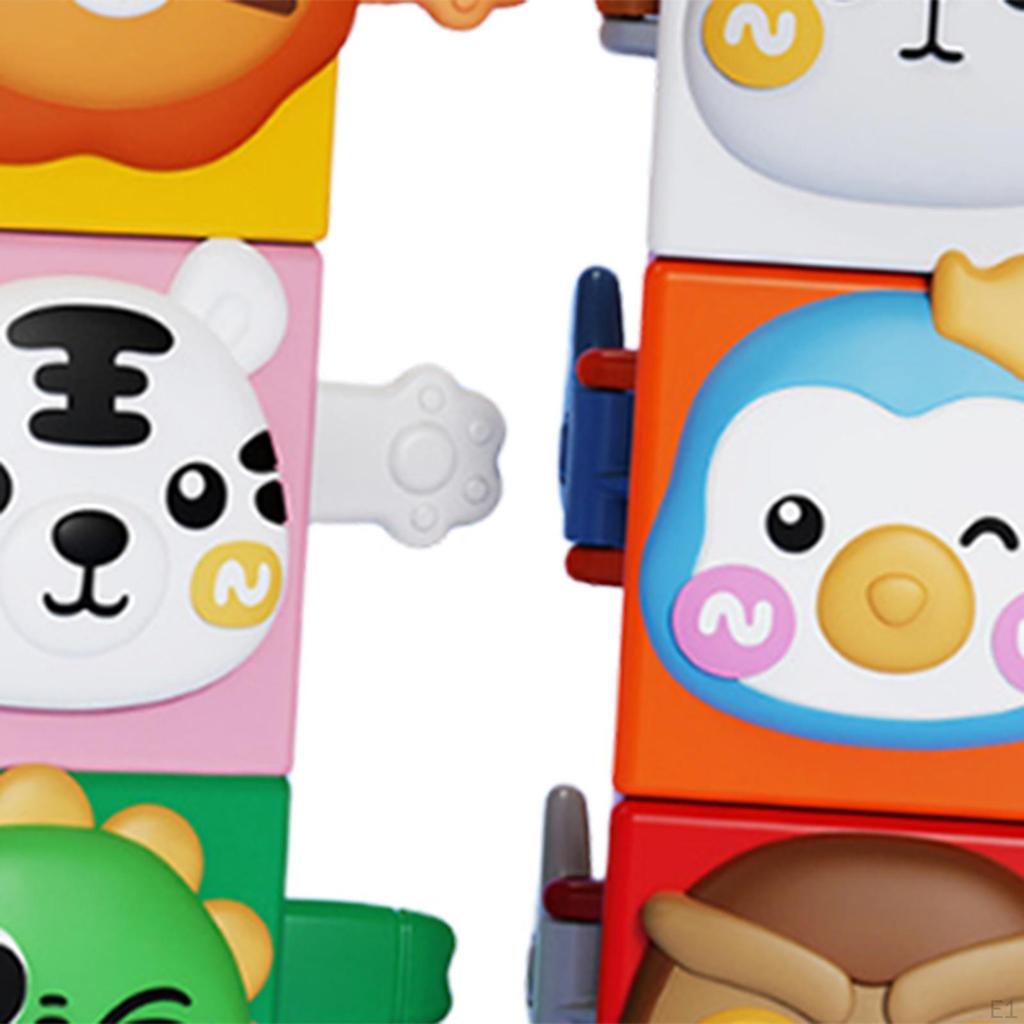 12шт. Набор игрушек для укладки, обучающая игра-головоломка для сортировки, дошкольный пресс, блоки животных