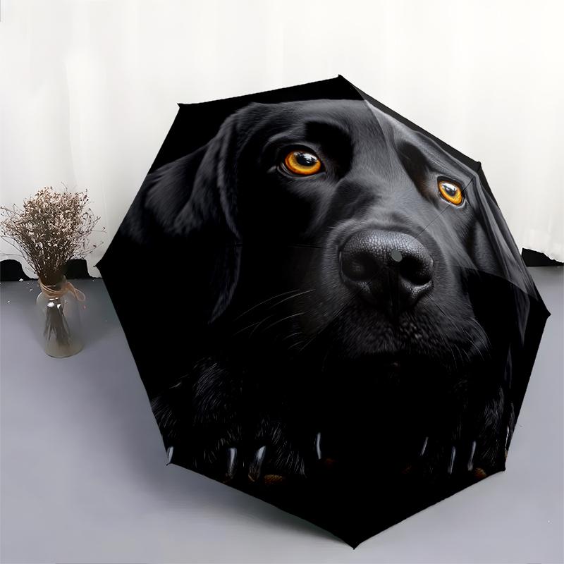 Рисунок лабрадора ретривера черного окраса, автоматический складной зонт, портативная и складная конструкция, 8 спиц, рождественский или день рождения подарок.