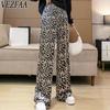 Women's Fashion Casual Colour Block Print High Waist Trousers Pants & Capris