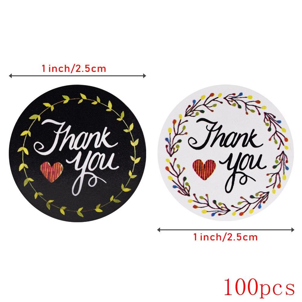 50-500pcs 1 Inch Flower Thank You Stickers Seal Label Handmade Stickers Scrapbooking for Gift Envelope Seals Stickers