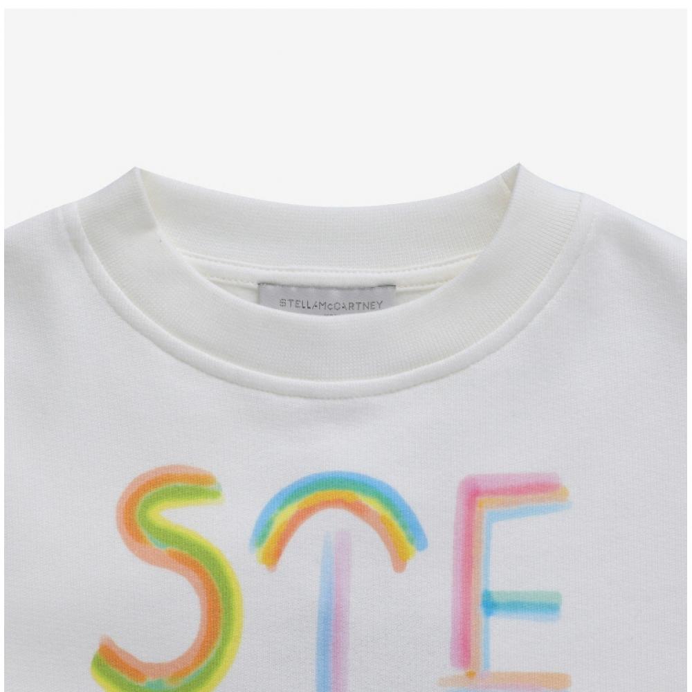 Детская толстовка Stella McCartney TT4A40 Z0447 101 с принтом радужного логотипа