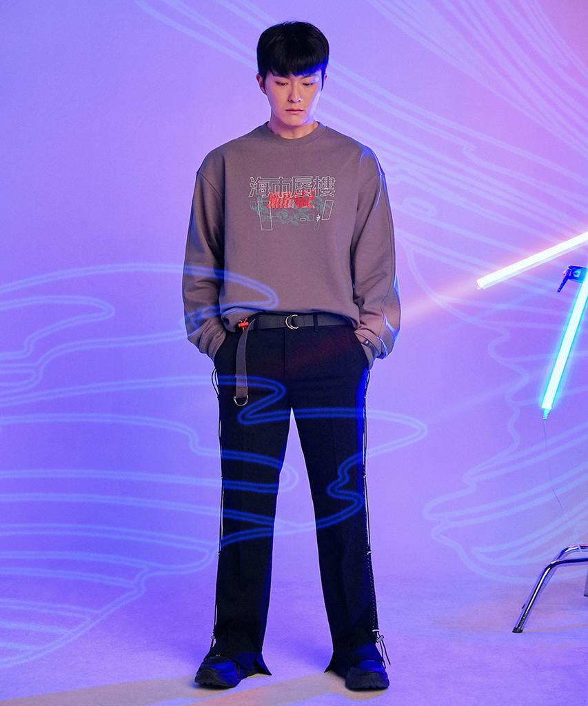 INDIGO MIDNIGHT Side String Slacks Black