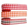 Элегантная клетчатая полиэстеровая лента шириной 6,5 см в красном, белом и оранжевом цвете для Рождества