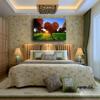 Solid Wood Frame 1 Piece Love Heart Shaped Leaves With Tree Poster Home Decorative Unique Wall Artwork For Living Room Printed Canvas Painting