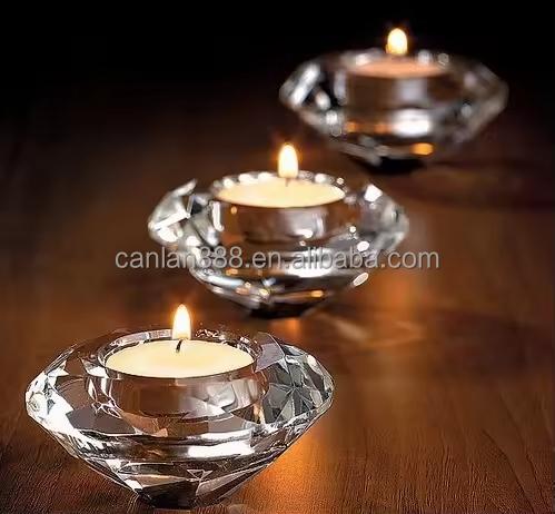 Crystal Tealight Holders | Handmade Diamond Votive for Home Decor