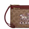 Coach Кошелек женский с принтом "Лошадь и карета", на молнии, из покрытого холста, цвет: Коричневый/Черный Вишневый, артикул: CX590-IMXGY