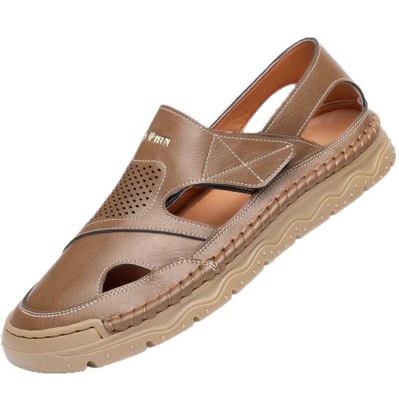 Sandals summer new men's shoes hollow breathable soft sole hole shoes men's casual wear non-slip shoes