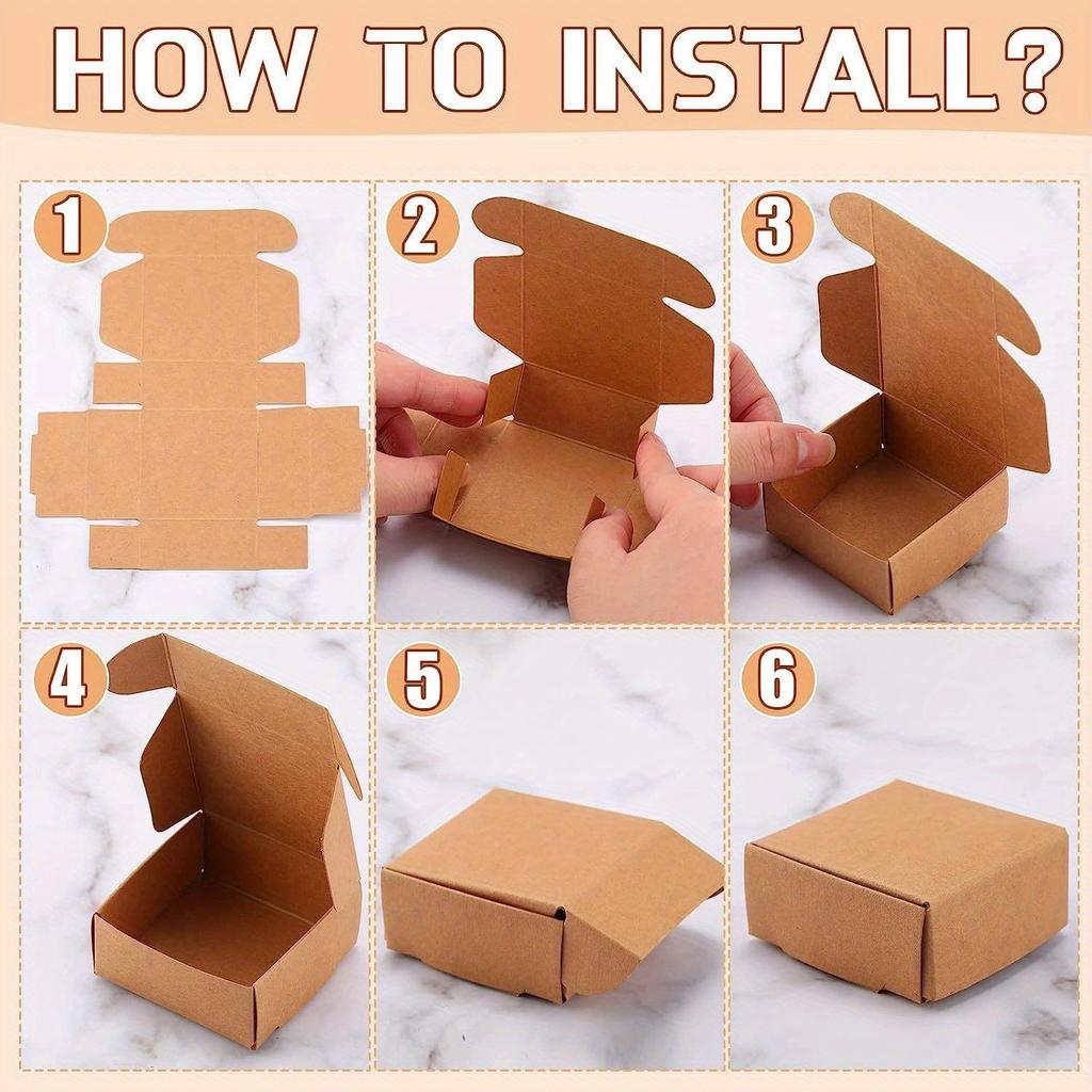 50 шт. Мини-подарочные коробки из крафт-бумаги, многоцелевая упаковка для небольших ювелирных изделий: колец, сережек, подарков на дни рождения, свадьбы, праздники, рождественские подарки