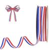 54.68Yard Redness White Blue Striped Ribbon Polyester Belt Ribbon for Chrismtas Gift Wrapping DIY Craft Decorations