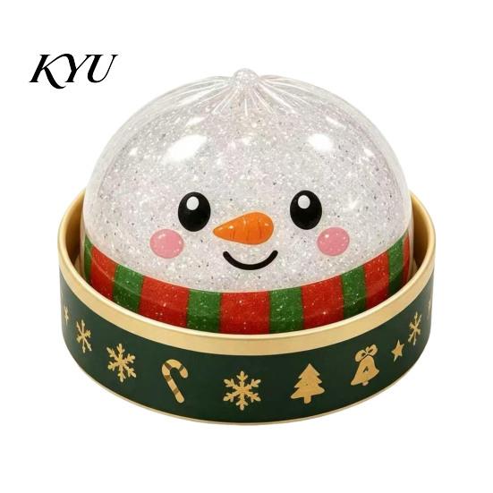 Holiday Desktop Decorations Christmas Bun Squeeze Toy with Steamer, Soft Sensory Fidget Toy, Cute Slow Rebound Fidgets Rising TPR Glitter, Desk Decor