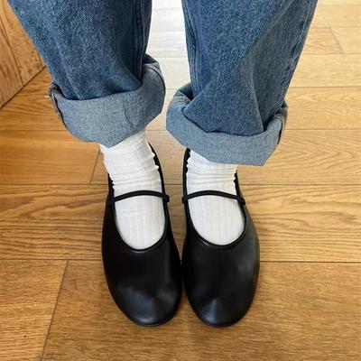 Версия из овчины~ Летом 2025 года новая кожаная обувь с мягким верхом на низком каблуке, женские повседневные лоферы на плоской подошве