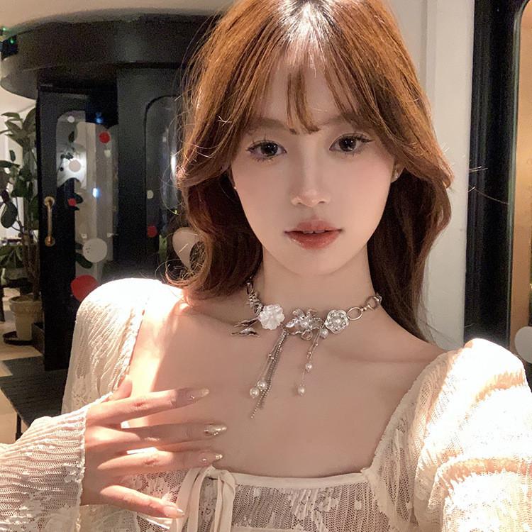 Винтажное жемчужное ожерелье, женская цепочка на ключицу с разорванным жемчугом, цепочка на шею