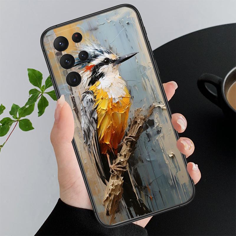 Painting Bird Phone Case For Samsung S23 S22 S21 S20 Ultra S20 S22 S21 S10E S21 S20 FE S24 Plus